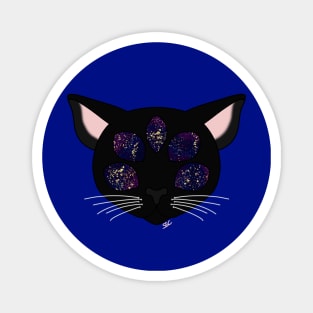 Black Cat Galaxy (Purple/Blue) Magnet